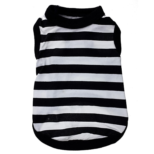 

Cat Dog Shirt / T-Shirt Puppy Clothes Stripes Heart Dog Clothes Puppy Clothes Dog Outfits Black / White Costume for Girl and Boy Dog Terylene XS S M L