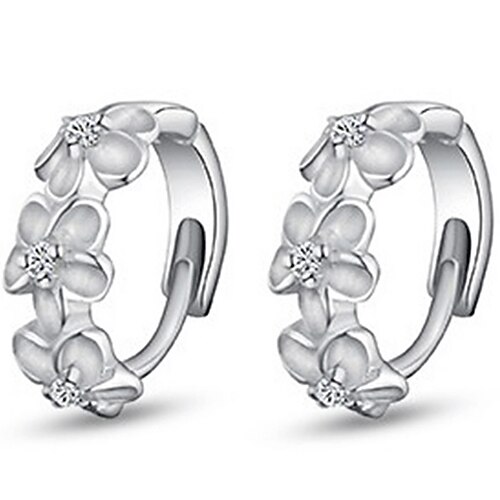 Pentru femei Cercei Rotunzi  stil minimalist La modă costum de bijuterii Plastic Diamante Artificiale Flower Shape Bijuterii Pentru