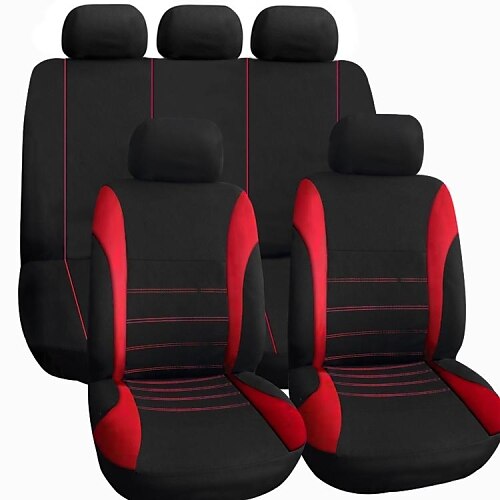 Tirol universele auto seat cover set nieuwe zwart grijs / rood 9pieces / set voor crossovers SUV sedans