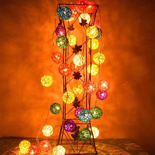 jiawen® 4m 20leds rgb led rotin boule chaîne lumière chaîne de lumière pour la décoration (ac 110-220v)