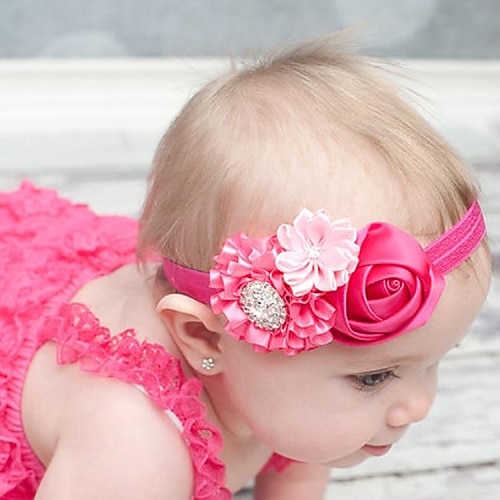 8ks-pack dítě holčička růže květ čelenka luk batole pružná Čelenka pokrývky hlavy pro děti vlasové doplňky