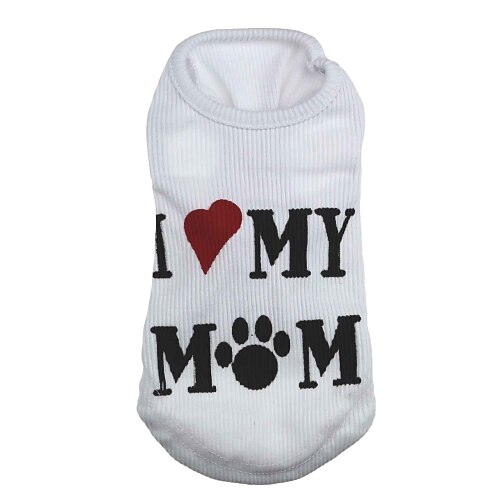 

Cat Dog Shirt / T-Shirt Heart Letter & Number Dog Clothes Puppy Clothes Dog Outfits White Costume for Girl and Boy Dog Terylene XS S M L