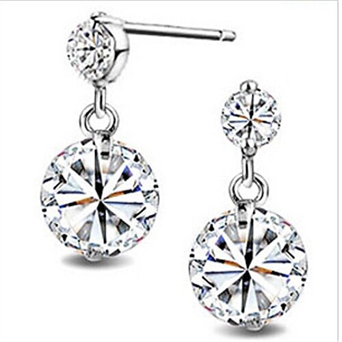 Pure Women's 925 Silver-Plated High Quality Handwork Elegant Earrings