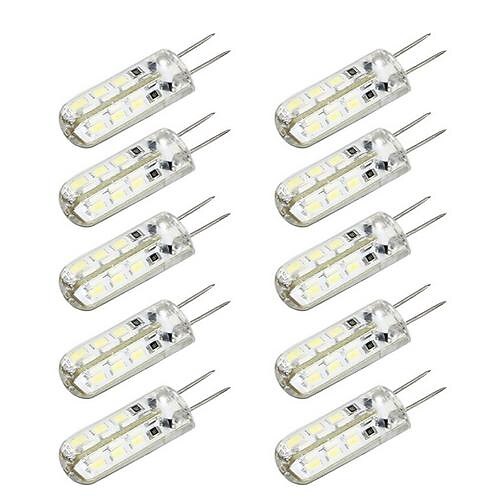 10pcs 1 W LED-spotpærer 100-120 lm G4 24 LED perler SMD 3014 Varm hvit Kjølig hvit 220-240 V / 10 stk. / RoHs