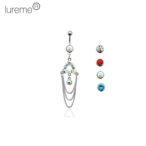 

LuremeSilver Plated Stainless Steel Rhinestones Navel/Ear Piercing(Assorted Color)