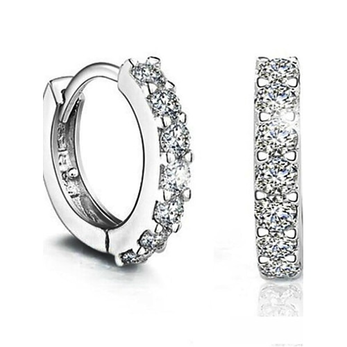 Love Story single row diamond earring studs Classical Feminine Style