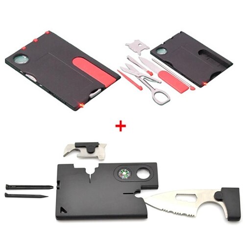 2-in-1 Mini Folding Credit Card Style Safety Outdoor Tool