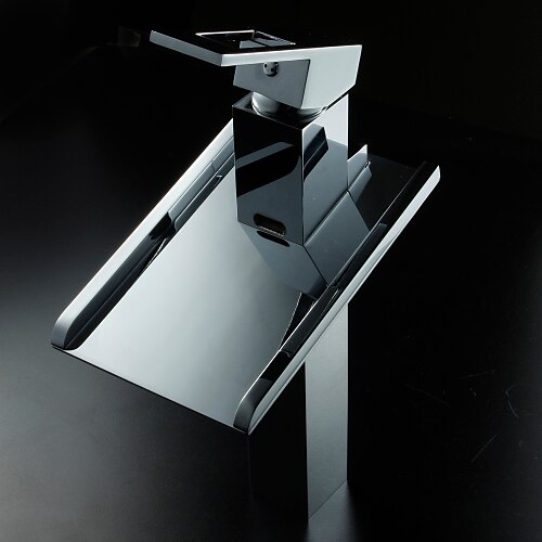 Lightinthrbox  Sprinkle® Sink Faucets - Countertop Chrome Waterfall LED One Hole