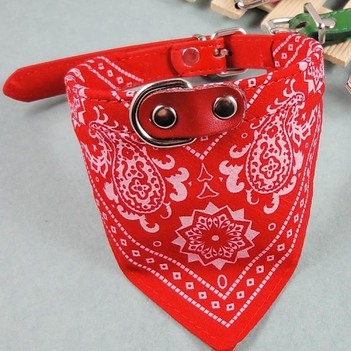 

Cat Dog Necklace Bandanas & Hats Puppy Clothes Waterproof Dog Clothes Puppy Clothes Dog Outfits Red Blue Green Costume for Girl and Boy Dog PU Leather XS S L