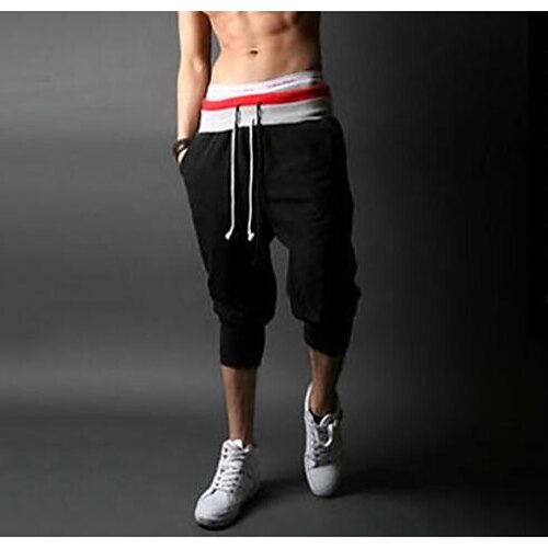 Cotton Chinos / Sweatpants Pants - Solid Colored Black