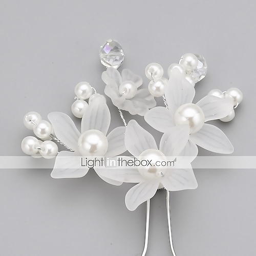 

Crystal / Imitation Pearl / Acrylic Crown Tiaras / Hair Pin with 1 Piece Wedding / Special Occasion / Party / Evening Headpiece