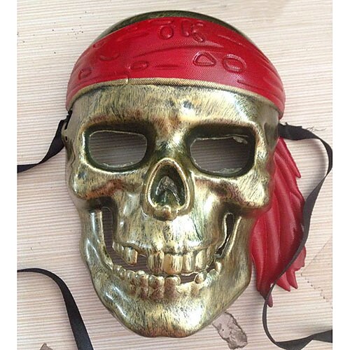 Bronze Caribbean Pirate Costumes Mask Halloween Props Cosplay Accessories