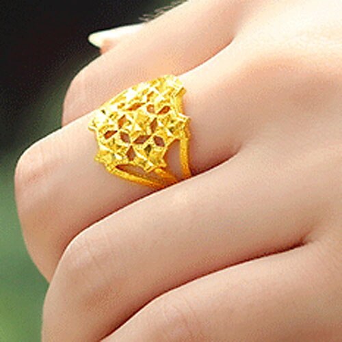 Blink Women's Fashion Temperament Cut Out 24K Gold-plated  Ring