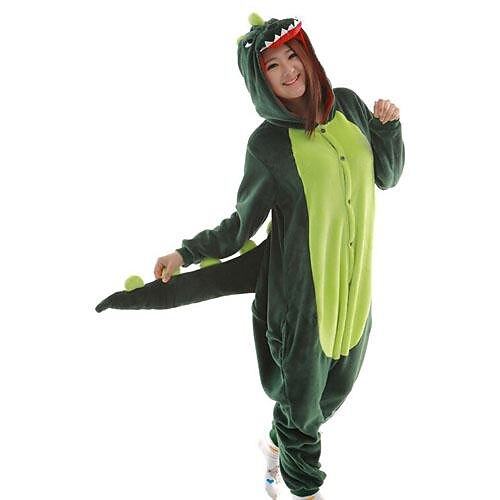 

Adults' Kigurumi Pajamas Nightwear Camouflage Dinosaur Animal Patchwork Onesie Pajamas Flannel Toison Cosplay For Men and Women Christmas Animal Sleepwear Cartoon Festival / Holiday Costumes