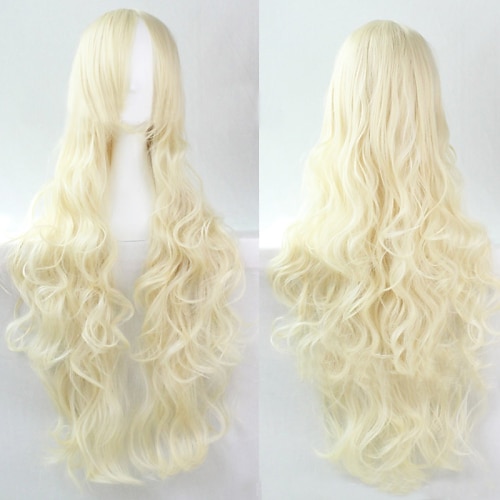 

parrucca sintetica riccia onda sciolta onda naturale onda naturale parrucca asimmetrica riccia lunga crema capelli sintetici 25 pollici attaccatura dei capelli naturale delle donne grigio scuro
