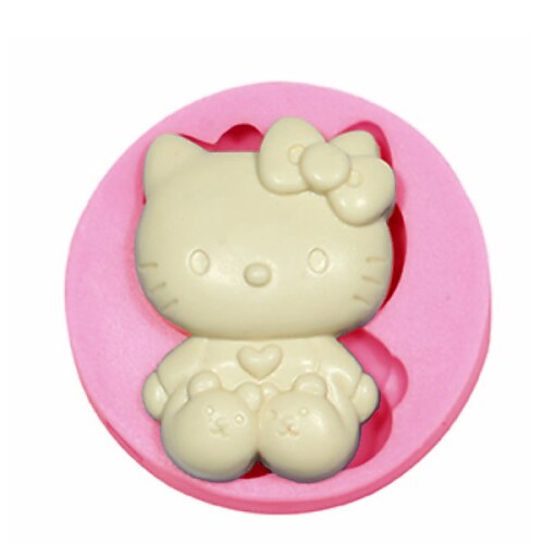 hola molde de silicona del molde del silicón del gatito de decoración de pasteles para la artesanía dulces fondant joyas de arcilla resina