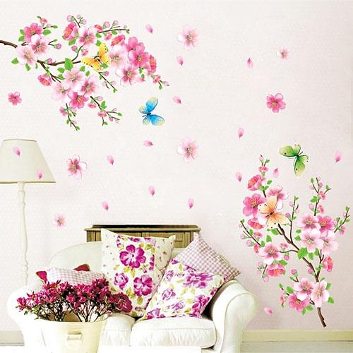 Botanisch Romantik Stillleben Mode Blumen Wand-Sticker Flugzeug-Wand Sticker Dekorative Wand Sticker,Vinyl Haus Dekoration Wandtattoo Wand