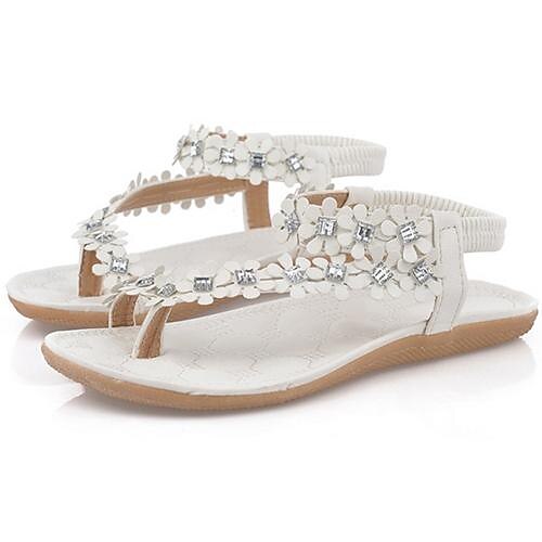 Women's Flat Heel Lace-up Leather Spring / Summer / Fall Almond / White / Casual