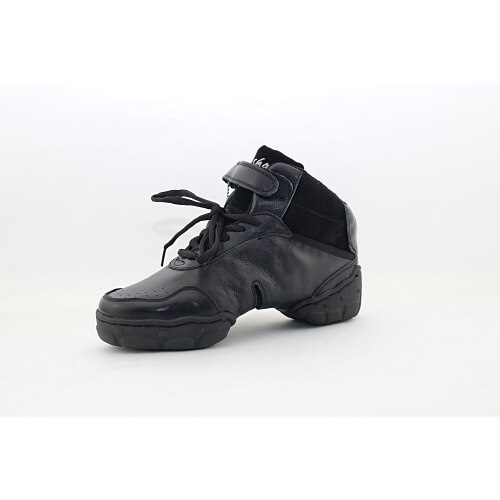 Women's Dance Shoes Jazz Leather Low Heel Black/White