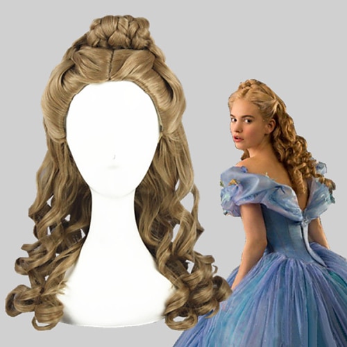 

Synthetic Wig Cosplay Wig Curly Curly With Ponytail Wig Medium Length Brown Synthetic Hair Women's Updo Middle Part Braided Wig Brown