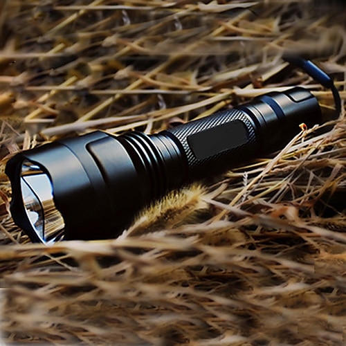 

LED Flashlights / Torch 200 lm LED 1 Emitters 5 Mode with Battery and Charger Camping / Hiking / Caving EU Plug US Plug Black / Aluminum Alloy / AU Plug / 5 (High > Mid > Low > Strobe > SOS)