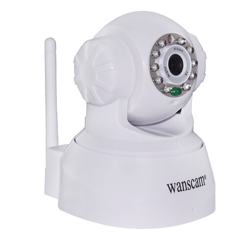 Wanscam® Videocamera di sorveglianza IP, con controllo angolare, rilevamento di movimento (visione notturna a IR, free DDNS)
