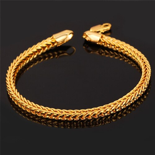 plateado enlace cubo 18k cadena de oro grueso de los hombres topgold pulsera para hombres mujeres de alta calidad con el sello 18k