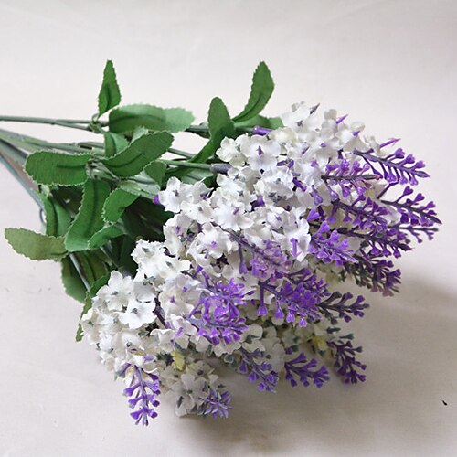 1 Branch Polyester Plastic Lavender Tabletop Flower Artificial Flowers Home Decoration Wedding Flowers