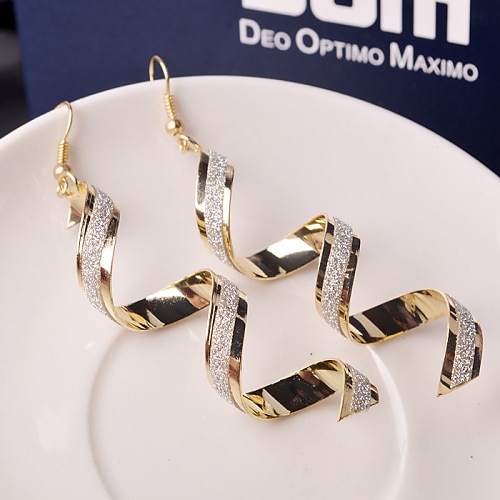 

Drop Earrings Dangle Earrings For Women's Party Wedding Casual Alloy Wave Gold Silver