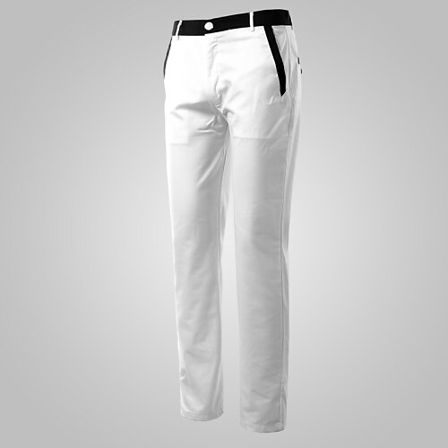 Men's Basic Casual Formal Going out Slim Suits / Straight / Chinos Pants - Solid Colored Spring White L XL XXL / Work / Weekend