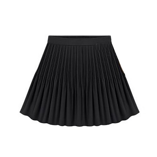 Women's Going out Above Knee Skirts,Cute A Line Pleated Solid Summer