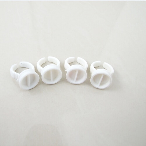 

100pcs Permanent Makeup Ink Cup Rings Eyebrow Tattoo Plastic Ink Cups Holder Ink Caps Double Cup