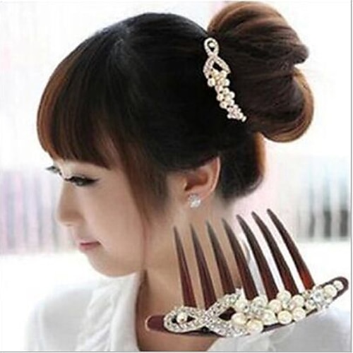 

Side Combs Hair Accessories Plastics / Pearl / Rhinestones Wigs Accessories Women's 2pcs pcs 6-10cm cm Daily Classic