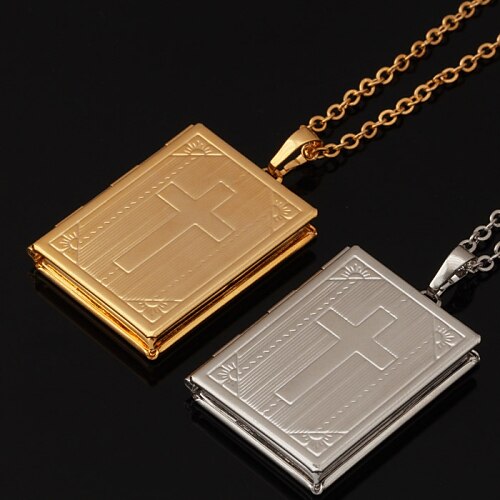 

Lockets Necklace God Necklace For Women's Daily Gold Plated Cross Love Gold