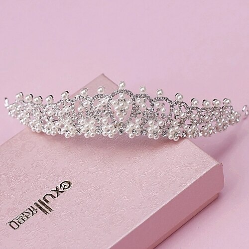 

Pearl / Rhinestone / Alloy Crown Tiaras / Headwear with Floral 1pc Wedding / Special Occasion / Valentine's Day Headpiece