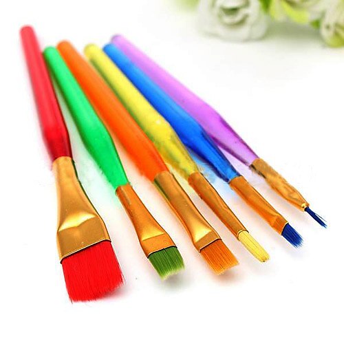 6 pennarelli colorati in nylon per bambini con pennelli per fondotinta per torta