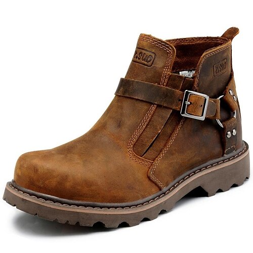 Homme Chaussures Cuir Printemps / Eté / Automne Confort Bottes 20.32-25.4 cm / Bottine / Demi Botte Marron / Soirée & Evénement