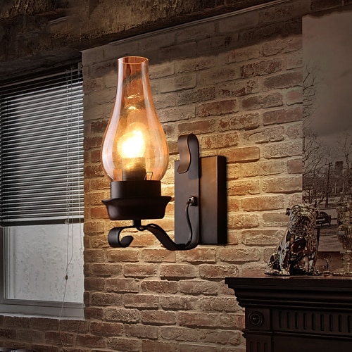 

Wall Lamp Retro Vintage Rustic Glass Wall Scone for Bedroom Bedside Industrial Wall Light LED Fixtures Aisle Staircase Lamps