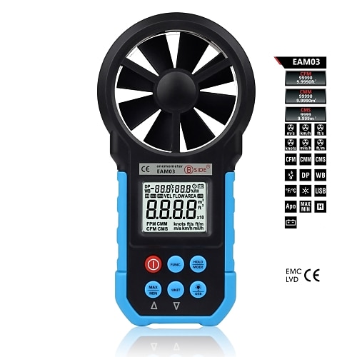 Digital Air Flow with Humidity Tester