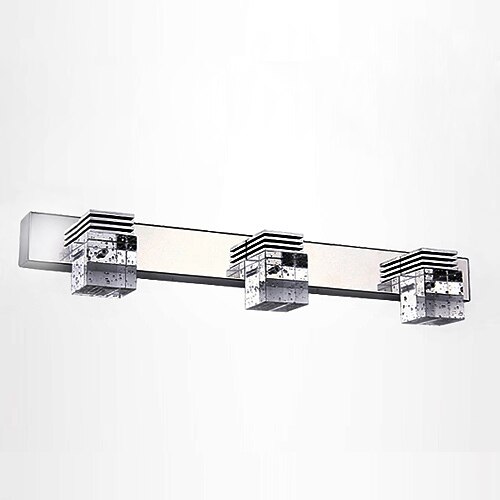 

lampada da toeletta anteriore a specchio a 3 luci a led 46cm 9w illuminazione da bagno in acciaio inox applique da parete in cristallo alumionum ip67 impermeabile antiruggine