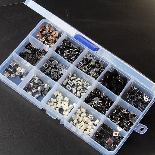 15 Values X 20pcs=300pcs Tact Switch Kit Tactile Push Button Switches ...