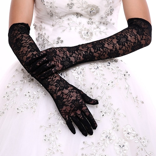 

Lace / Polyester Opera Length Glove Classical / Bridal Gloves / Party / Evening Gloves With Solid Wedding / Party Glove