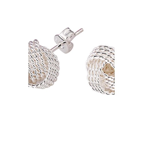 Women's Stud Earrings Ladies Elegant Bridal Silver Plated Earrings Jewelry Silver For Wedding Party Daily