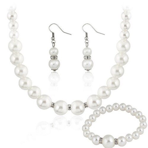 

Women's Clear Jewelry Set Earrings Jewelry White For Party Gift Wedding Party