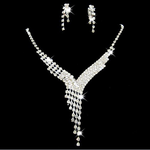MISS U Women's All Matching Luxury Silver Plated Necklace & Earrings Jewelry Sets