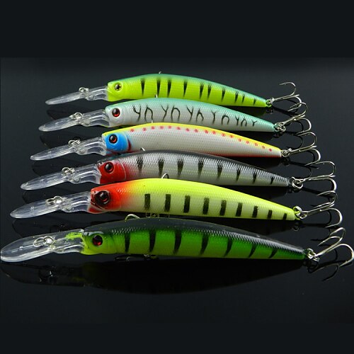 6 pcs Iscas Vairão realista Olhos 3D Afunda Rapidamente Bass Truta Pique Pesca de Mar Pesca Geral Pesca de Isco e Barco