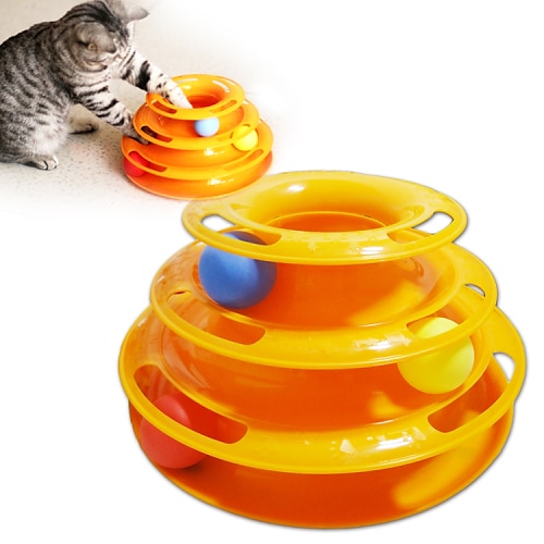 

Interattivo Giocattoli interattivi per gatti Divertenti giocattoli per gatti Giocattolo per gatti 1 Piramide con pallina Piatto Plastica Regalo Giocattolo per animali domestici Giocattoli per animali