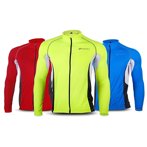

Men's Cycling Jersey Long Sleeve Bike Jersey Top with 3 Rear Pockets Mountain Bike MTB Road Bike Cycling Windproof Breathable Anatomic Design Quick Dry Green Red Blue Patchwork Sports Clothing Apparel