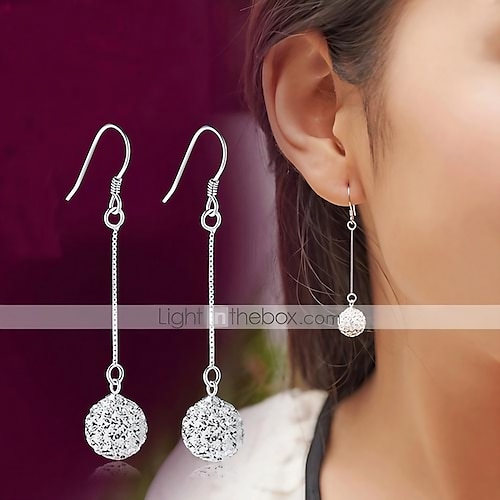 

Drop Earrings Dangle Earrings For Unisex Crystal Synthetic Diamond Party Wedding Daily Sterling Silver Crystal Imitation Diamond Disco Ball Ball