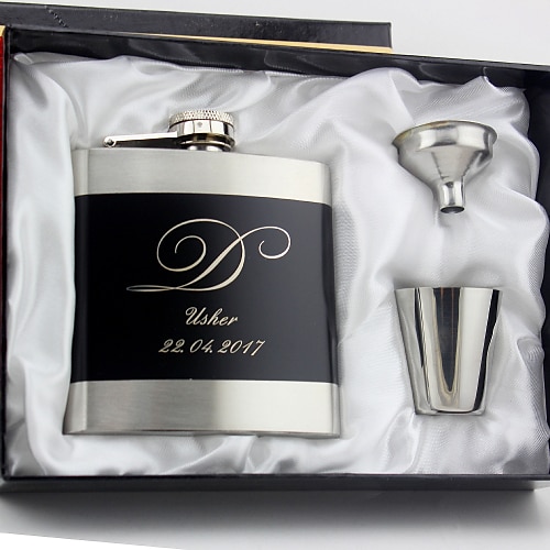 

Personalized Stainless Steel Barware & Flasks / Hip Flasks Groom / Groomsman / Couple Wedding / Anniversary / Birthday